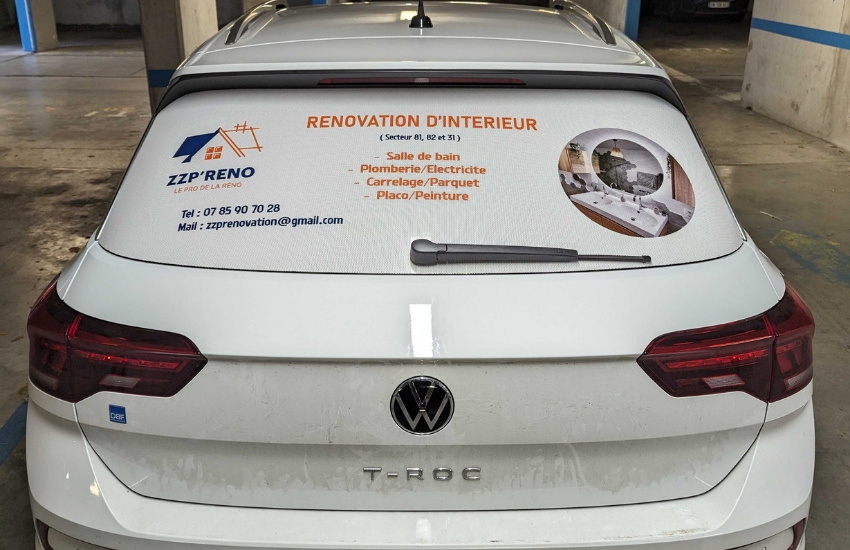 Adhésif microperforé vitre arrière ZZP'RENO