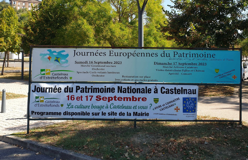 Banderole Association Vivre et Connaître Castelnau d'Estrefonds